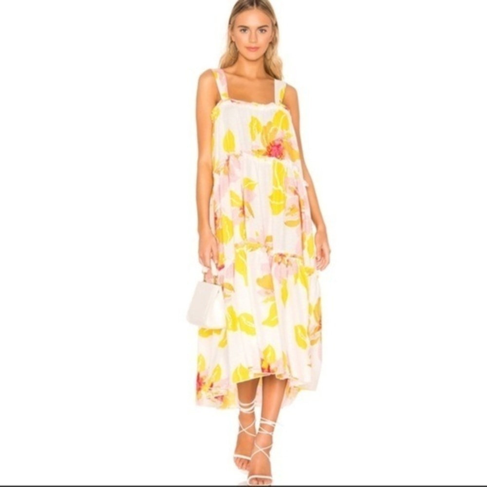 Free people cotton midi floral dress small